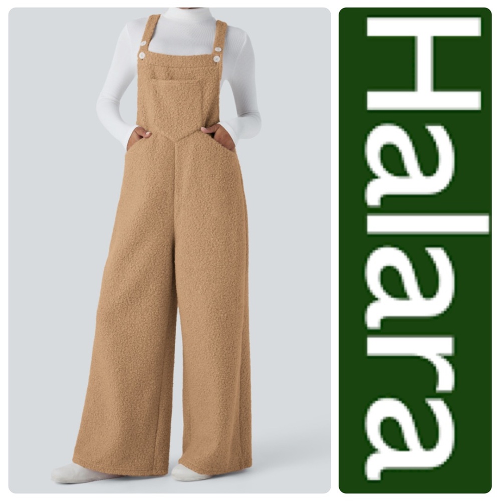 HALARA Black Adjustable Strap Button Multiple Pockets CasualTeddy Overalls